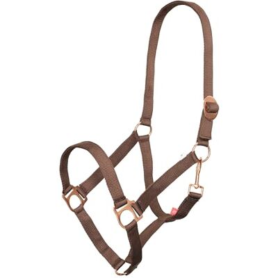 Imperial Riding Licol économique, robuste en nylon de 25 mm, boucle coulissante réglable, sangle de gorge, durable et facile d'entretien, pour l'entraînement, l'écurie et le quotidien, noyer, taille Imperial Riding Licol économique, robuste en nylon de 25 mm, boucle coulissante réglable, sangle de gorge, durable et facile d'entretien, pour l'entraînement, l'écurie et le quotidien, noyer, taille