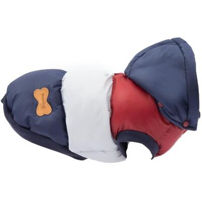 Preziosi Pet Veste matelassée chaude pour chien, veste de confort petite taille moyenne 35 cm, fermeture réglable à clip, capuche amovible et trou pour laisse. Doté d'un bouton ferme capuchon Preziosi Pet Veste matelassée chaude pour chien, veste de confort petite taille moyenne 35 cm, fermeture réglable à clip, capuche amovible et trou pour laisse. Doté d'un bouton ferme capuchon