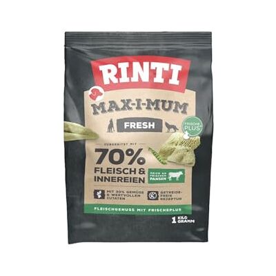 Rinti Max-i-Mum Nourriture sèche pour chiens adultes avec 70% de viande et d'abats Nourriture complète sans céréales dans un sachet avec un rapport protéines/graisses équilibré 7 x 1 kg de Rinti Max-i-Mum Nourriture sèche pour chiens adultes avec 70% de viande et d'abats Nourriture complète sans céréales dans un sachet avec un rapport protéines/graisses équilibré 7 x 1 kg de