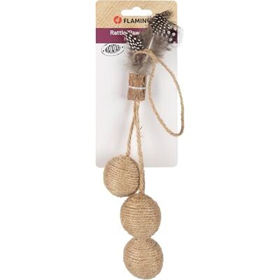 FLAMINGO Yutsa Balle pour chat Marron Naturel, interactif et relaxant FLAMINGO Yutsa Balle pour chat Marron Naturel, interactif et relaxant