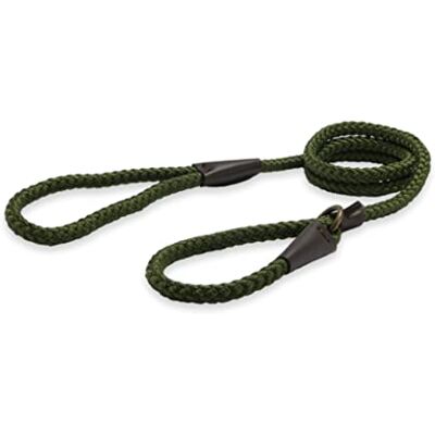 Ancol Heritage Laisse pour chien ou chiot en nylon vert avec extrémités en cuir cousues à la main Résistante aux intempéries Robuste et légère 1,22 m x 10 mm Taille 1-3 Ancol Heritage Laisse pour chien ou chiot en nylon vert avec extrémités en cuir cousues à la main Résistante aux intempéries Robuste et légère 1,22 m x 10 mm Taille 1-3