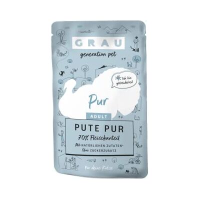 Grau Gris – l'original – Nourriture humide pour chat – dinde pure (sachet de poche), lot de 16 (16 x 125 g), monoprotéine, pour chats adultes Grau Gris – l'original – Nourriture humide pour chat – dinde pure (sachet de poche), lot de 16 (16 x 125 g), monoprotéine, pour chats adultes