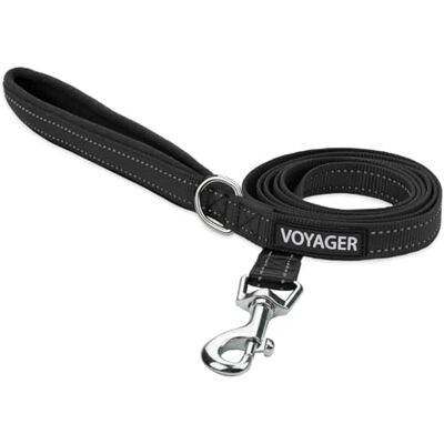 Best Pet Supplies Voyager Laisse réfléchissante pour chien avec poignée en néoprène, 1,5 m de long, convient aux chiots de petite, moyenne et grande race, mignonne et robuste, pour la marche, la course à pied et le dressage – Noir, taille M Best Pet Supplies Voyager Laisse réfléchissante pour chien avec poignée en néoprène, 1,5 m de long, convient aux chiots de petite, moyenne et grande race, mignonne et robuste, pour la marche, la course à pied et le dressage – Noir, taille M