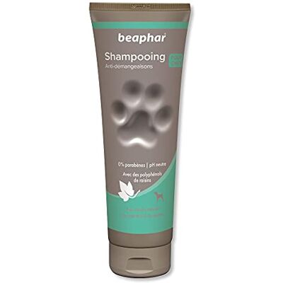 Beaphar – Shampoing Anti-démangeaisons pour chien – Extraits naturels de Calendula, de Menthe et du polyphénol de raisin – Apaise les démangeaisons et irritations – pH neutre et sans parben – 250ml Beaphar – Shampoing Anti-démangeaisons pour chien – Extraits naturels de Calendula, de Menthe et du polyphénol de raisin – Apaise les démangeaisons et irritations – pH neutre et sans parben – 250ml