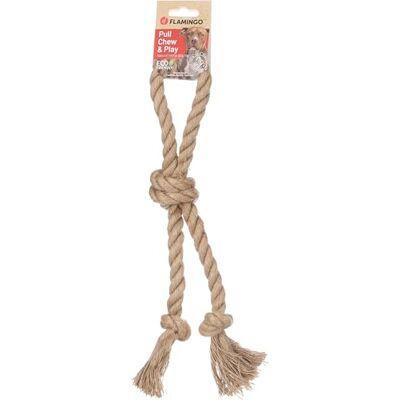 FLAMINGO Jouet pour chien chanvre Kush Corde à tirer avec 3 noeuds brun 35x8x5cm Avec poignée Prévient la plaque dentaire Masse les gencives 100% naturel FLAMINGO Jouet pour chien chanvre Kush Corde à tirer avec 3 noeuds brun 35x8x5cm Avec poignée Prévient la plaque dentaire Masse les gencives 100% naturel