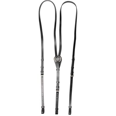 Imperial Riding IRH Core Rênes triangulaires réglables en cuir pour l'entraînement des chevaux, noir Imperial Riding IRH Core Rênes triangulaires réglables en cuir pour l'entraînement des chevaux, noir