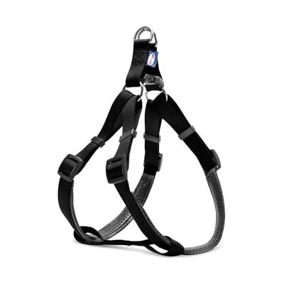 Record Harnais pour chien Fabriqué en nylon rembourré doux avec revêtement en PVC Harnais de type X Scapulaire Couleur Noir Taille L Tour 56-81 cm Record Harnais pour chien Fabriqué en nylon rembourré doux avec revêtement en PVC Harnais de type X Scapulaire Couleur Noir Taille L Tour 56-81 cm