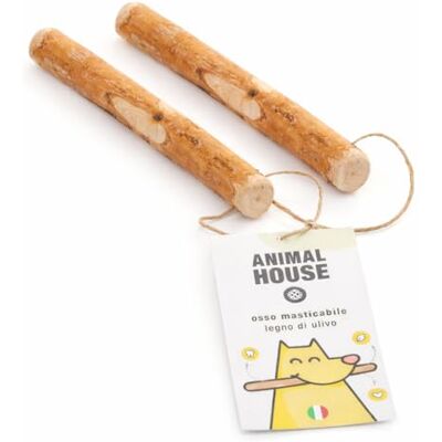 Animal House Lot de 2 bois d'olivier pour chiens, mâchoire naturel de haute qualité, résistant, anti-stress, pour hygiène buccale, (20-25 cm, L) Animal House Lot de 2 bois d'olivier pour chiens, mâchoire naturel de haute qualité, résistant, anti-stress, pour hygiène buccale, (20-25 cm, L)