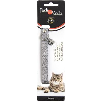 JACK AND VANILLA , Collier pour Chat Design Serpent en Argent, léger et Durable, Ajustable pour Un Confort Optimal, sécurité renforcée, Facile à Entretenir, 14mm x 30cm, Argent, Modèle Monaco JACK AND VANILLA , Collier pour Chat Design Serpent en Argent, léger et Durable, Ajustable pour Un Confort Optimal, sécurité renforcée, Facile à Entretenir, 14mm x 30cm, Argent, Modèle Monaco