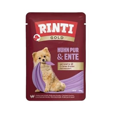 Rinti Gold Nourriture humide facile à digérer pour les petits chiens adultes. Aliment complet dans un sachet frais sans viande moulée, soja ou additifs artificiels 10 x 100 g de poulet pur + Rinti Gold Nourriture humide facile à digérer pour les petits chiens adultes. Aliment complet dans un sachet frais sans viande moulée, soja ou additifs artificiels 10 x 100 g de poulet pur +