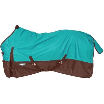 Tough 1 Couverture imperméable pour cheval 600 deniers Turquoise/marron 198 cm Tough 1 Couverture imperméable pour cheval 600 deniers Turquoise/marron 198 cm