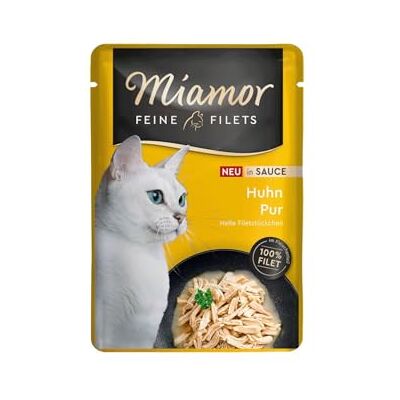 Miamor Filets fins en sauce Nourriture humide pour chats adultes avec morceaux de filet en sauce. Complément alimentaire faible en gras dans un sachet frais sans additifs artificiels 24 x 100 g Miamor Filets fins en sauce Nourriture humide pour chats adultes avec morceaux de filet en sauce. Complément alimentaire faible en gras dans un sachet frais sans additifs artificiels 24 x 100 g