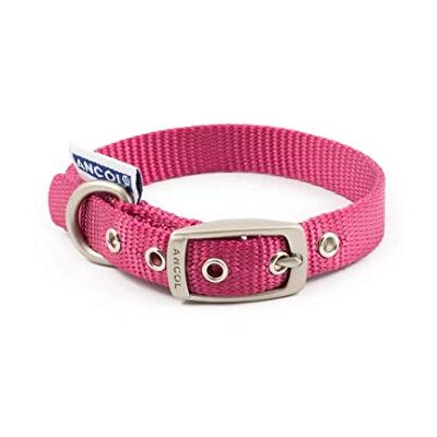 Ancol Collier pour chien en nylon avec œillets, doux, confortable, durable, boucle robuste, grand anneau en D, tour de cou pour animal de compagnie, 22 à 26 cm, taille XS Ancol Collier pour chien en nylon avec œillets, doux, confortable, durable, boucle robuste, grand anneau en D, tour de cou pour animal de compagnie, 22 à 26 cm, taille XS