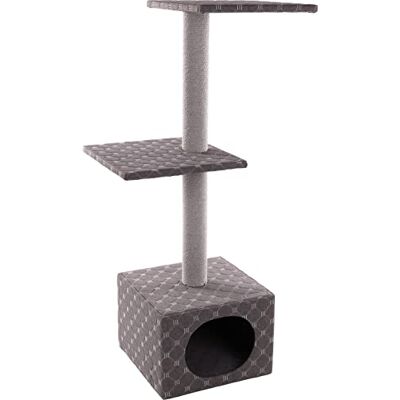 FLAMINGO Arbre à Chat Simon Gris 54x34,5x105 cm La Plus Grande Sélection de Griffoirs de Qualité Supérieure avec Plateformes, Sisal et Cachette FLAMINGO Arbre à Chat Simon Gris 54x34,5x105 cm La Plus Grande Sélection de Griffoirs de Qualité Supérieure avec Plateformes, Sisal et Cachette