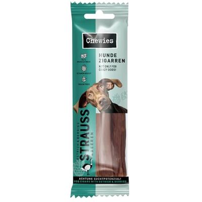 Chewies Lot de 10 cigares pour chien Bouquet de baies Bâtonnets à mâcher protéinés pour votre chien Sans céréales et sans sucre Convient également pour chiots et chiens âgés (75 g chacun) Chewies Lot de 10 cigares pour chien Bouquet de baies Bâtonnets à mâcher protéinés pour votre chien Sans céréales et sans sucre Convient également pour chiots et chiens âgés (75 g chacun)
