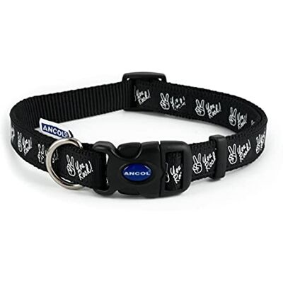 Ancol Collection à motifs You Rock Collier taille 30-50 cm pour tour de cou 30-50 cm Noir et blanc Ancol Collection à motifs You Rock Collier taille 30-50 cm pour tour de cou 30-50 cm Noir et blanc