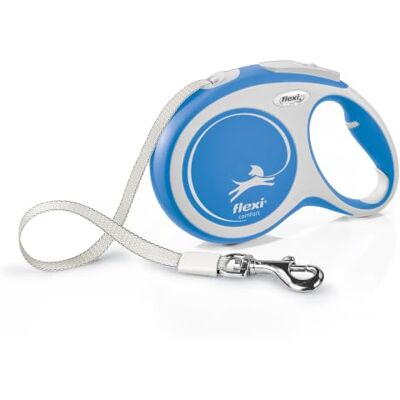 FLEXI Comfort Tape Laisse rétractable pour chien jusqu'à 50 kg Gris et bleu Taille L 8 m FLEXI Comfort Tape Laisse rétractable pour chien jusqu'à 50 kg Gris et bleu Taille L 8 m