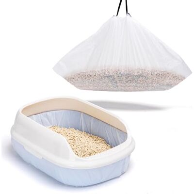 Nobleza Cat 20 Sacs Hygièniques Pour Litière Chat avec Cordons de Serrage Doublures Résistantes aux Griffures Sacs pour Bac à Litière de Moyennes et Grande Taille 79 * 45 cm Nobleza Cat 20 Sacs Hygièniques Pour Litière Chat avec Cordons de Serrage Doublures Résistantes aux Griffures Sacs pour Bac à Litière de Moyennes et Grande Taille 79 * 45 cm