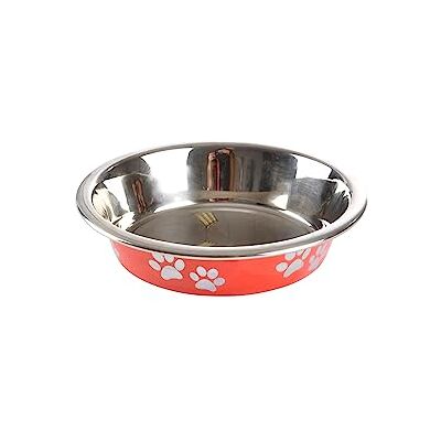 Love Story Bol Motif Pattes avec Fond Antidérapant INOX 200ml D12/9,5 cm Rouge Brillant Love Story Bol Motif Pattes avec Fond Antidérapant INOX 200ml D12/9,5 cm Rouge Brillant