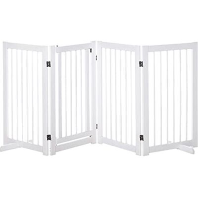 Pawhut Barrière pour chien autoportante 220x91cm Blanc Pawhut Barrière pour chien autoportante 220x91cm Blanc