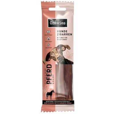 Chewies Lot de 10 cigares pour chien cheval avec chanvre – Bâtonnets à mâcher protéinés pour votre chien sans céréales et sans sucre Convient également pour chiots et chiens âgés (75 g chacun) Chewies Lot de 10 cigares pour chien cheval avec chanvre – Bâtonnets à mâcher protéinés pour votre chien sans céréales et sans sucre Convient également pour chiots et chiens âgés (75 g chacun)