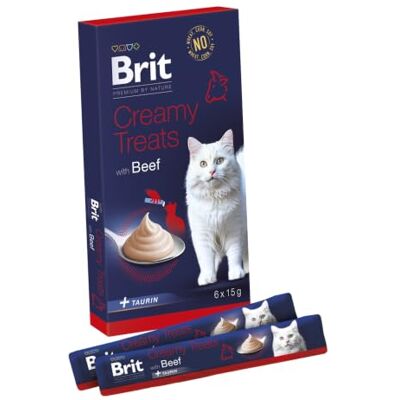 Brit Premium by Nature Creamy Friandises pour chat avec bœuf, 6 x 15 g Brit Premium by Nature Creamy Friandises pour chat avec bœuf, 6 x 15 g