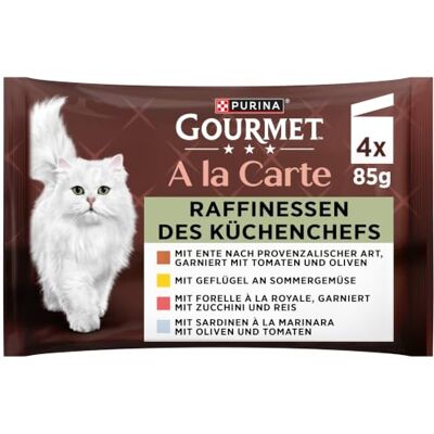 Nourriture humide pour chats Purina - Gourmet a la Carte, 4 sachets 85g - coloré Nourriture humide pour chats Purina - Gourmet a la Carte, 4 sachets 85g - coloré