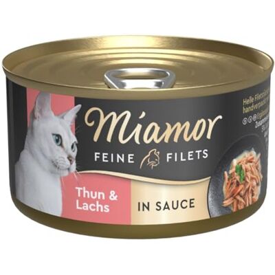 Miamor Filets fins en sauce Nourriture humide pour chats adultes avec morceaux de filet en sauce. Complément alimentaire faible en gras dans une boîte sans additifs artificiels 24 x 85 g de thon Miamor Filets fins en sauce Nourriture humide pour chats adultes avec morceaux de filet en sauce. Complément alimentaire faible en gras dans une boîte sans additifs artificiels 24 x 85 g de thon