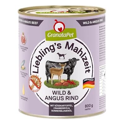 Alimentation humide sans céréales GranataPet Venison et Bœuf Angus Alimentation humide sans céréales GranataPet Venison et Bœuf Angus