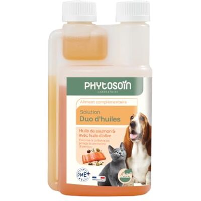 Riga Phytosoin Huile de Saumon & Olive Chien & Chat – Peau Saine, Pelage Brillant & Digestion – Complément Alimentaire Naturel – Riche en Oméga – Fabriqué en France 250ml Riga Phytosoin Huile de Saumon & Olive Chien & Chat – Peau Saine, Pelage Brillant & Digestion – Complément Alimentaire Naturel – Riche en Oméga – Fabriqué en France 250ml