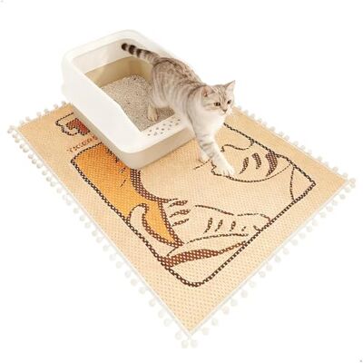 xiruiubao Tapis Litière Chat, Tapis de Litière pour Chat 50x80cm, Double Couche tapis chat pour bac à litière et toilette, Antidérapant, Facile à Nettoyer, Doux pour Les Pattes du Chaton (Kaki) xiruiubao Tapis Litière Chat, Tapis de Litière pour Chat 50x80cm, Double Couche tapis chat pour bac à litière et toilette, Antidérapant, Facile à Nettoyer, Doux pour Les Pattes du Chaton (Kaki)