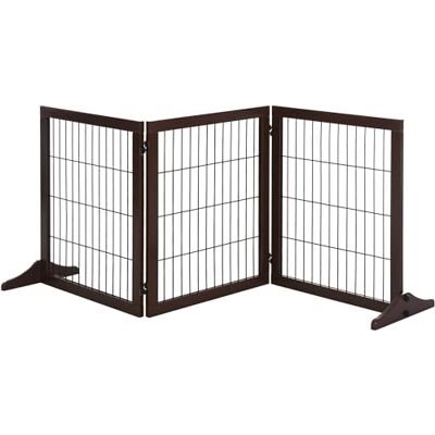 Pawhut Grille de protection pour chien En pin Marron 185 x 36 x 71 cm Pawhut Grille de protection pour chien En pin Marron 185 x 36 x 71 cm