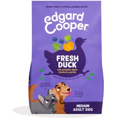 Edgard & Cooper Aliment sec sans céréales pour chiens adultes de races moyennes (7 kg), canard frais, fibre équilibrée pour une digestion saine, recette hypoallergénique, sans farine de viande Edgard & Cooper Aliment sec sans céréales pour chiens adultes de races moyennes (7 kg), canard frais, fibre équilibrée pour une digestion saine, recette hypoallergénique, sans farine de viande