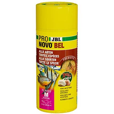 JBL PRONOVO BEL FLAKES, Aliment de Base pour tous Poissons d'Aquarium de 8-20 cm, Flocons pour Poissons, taille M, 250 ml JBL PRONOVO BEL FLAKES, Aliment de Base pour tous Poissons d'Aquarium de 8-20 cm, Flocons pour Poissons, taille M, 250 ml