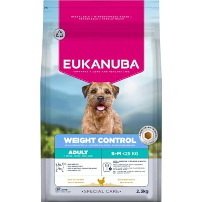Eukanuba Weight Control Nourriture pour chiens avec poulet pour chiens de petite et moyenne races – Nourriture sèche spéciale faible en gras pour le maintien du poids ou pour les régimes en cas Eukanuba Weight Control Nourriture pour chiens avec poulet pour chiens de petite et moyenne races – Nourriture sèche spéciale faible en gras pour le maintien du poids ou pour les régimes en cas