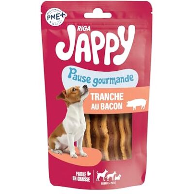 Riga Jappy Tranche au Bacon Friandise Chien Riche en Saveurs Faible Teneur en Matière Grasse Friandise Tendre et Savoureuse Récompenses Idéales 60 g Riga Jappy Tranche au Bacon Friandise Chien Riche en Saveurs Faible Teneur en Matière Grasse Friandise Tendre et Savoureuse Récompenses Idéales 60 g