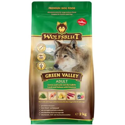 Wolfsblut Green Valley 2 kg Agneau et Saumon Croquettes Nourriture pour Chien sans céréales Wolfsblut Green Valley 2 kg Agneau et Saumon Croquettes Nourriture pour Chien sans céréales