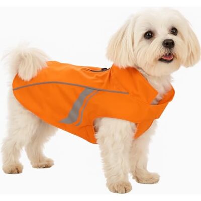 FLAMINGO Imperméable Pomi Orange pour Chien 30 cm Lavable Bande autoagrippante avec des Bandes réfléchissantes A:30cm B:31-36cm C:44-48cm FLAMINGO Imperméable Pomi Orange pour Chien 30 cm Lavable Bande autoagrippante avec des Bandes réfléchissantes A:30cm B:31-36cm C:44-48cm