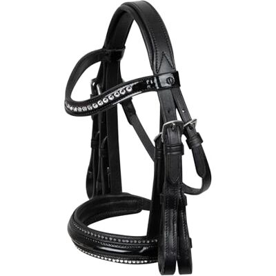Imperial Riding Hobby Horse Weymouth Grand Prix Bridon sans accessoires avec strass et muserolle vernie Sans mors ni rênes Noir Imperial Riding Hobby Horse Weymouth Grand Prix Bridon sans accessoires avec strass et muserolle vernie Sans mors ni rênes Noir