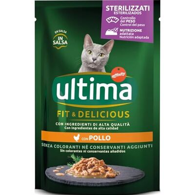 Ultima Fit & Delicious Nourriture humide pour chats avec poulet, 85 g Ultima Fit & Delicious Nourriture humide pour chats avec poulet, 85 g