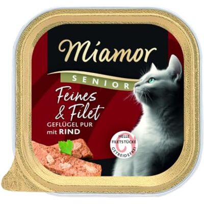 Miamor Feines & Filet Senior Nourriture humide pour chats adultes avec morceaux de filet clairs. Nourriture complémentaire faible en graisse dans le bol sans additifs artificiels 16 x 100 g de Miamor Feines & Filet Senior Nourriture humide pour chats adultes avec morceaux de filet clairs. Nourriture complémentaire faible en graisse dans le bol sans additifs artificiels 16 x 100 g de