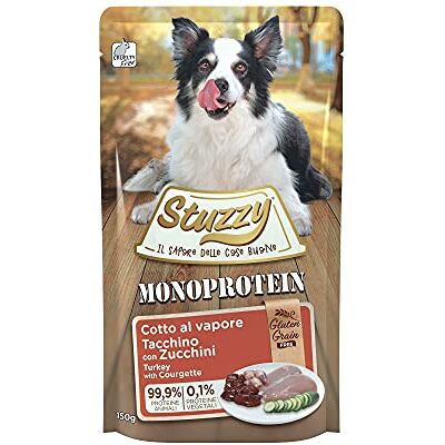 Stuzzy , Monoproteïne, grain & gluten free, nourriture humide pour chiens adultes au dinde et courgette, préparé en pâté, total 1,8 kg (12 sachets de 150 g) Stuzzy , Monoproteïne, grain & gluten free, nourriture humide pour chiens adultes au dinde et courgette, préparé en pâté, total 1,8 kg (12 sachets de 150 g)