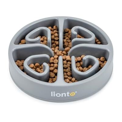 lionto Gamelle anti-glouton pour chiens et chats, Ø 20 cm, hauteur 4,5 cm, capacité jusqu'à 450 g, gamelle antidérapante en plastique alimentaire, résistant au lave-vaisselle jusqu'à 100°, gris clair lionto Gamelle anti-glouton pour chiens et chats, Ø 20 cm, hauteur 4,5 cm, capacité jusqu'à 450 g, gamelle antidérapante en plastique alimentaire, résistant au lave-vaisselle jusqu'à 100°, gris clair