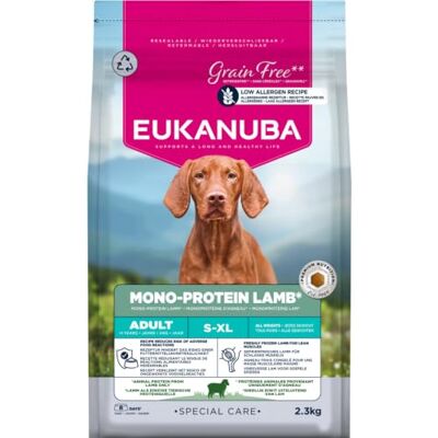 Eukanuba Nourriture sèche monoprotéine pour chien Special Care Avec seulement de l'agneau comme protéines animales Formule à faible teneur en allergènes 2,3 kg Eukanuba Nourriture sèche monoprotéine pour chien Special Care Avec seulement de l'agneau comme protéines animales Formule à faible teneur en allergènes 2,3 kg