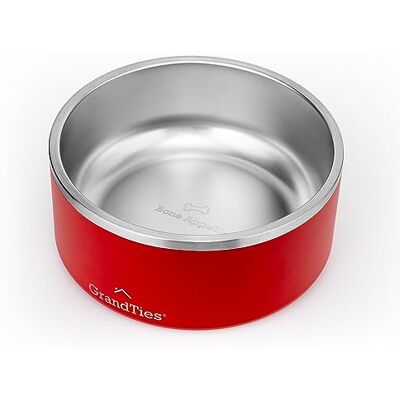 GRANDTIES Gamelle pour chien en acier inoxydable Mangeoire gravée réutilisable sans BPA Grande gamelle antidérapante et anti-déversement Gamelle d'eau d'extérieur (1,9 l, canneberge) GRANDTIES Gamelle pour chien en acier inoxydable Mangeoire gravée réutilisable sans BPA Grande gamelle antidérapante et anti-déversement Gamelle d'eau d'extérieur (1,9 l, canneberge)