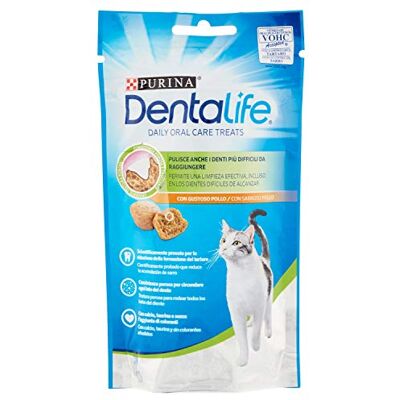 Dentalife Purina Daily Oral Care, Snack dentaire pour chat avec poulet, sac de 40 g Dentalife Purina Daily Oral Care, Snack dentaire pour chat avec poulet, sac de 40 g