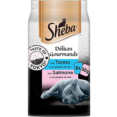 Sheba - 420651 - Saveur de Tokyo - Nourriture humide pour chats au thon et saumon - 72 sachets Sheba - 420651 - Saveur de Tokyo - Nourriture humide pour chats au thon et saumon - 72 sachets