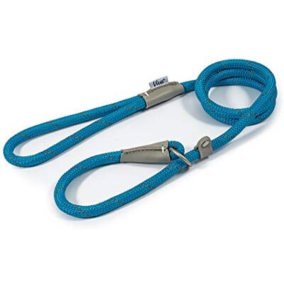 Ancol Viva Corde réfléchissante et laisse antidérapante en cuir véritable Bleu 120 x 1 cm Ancol Viva Corde réfléchissante et laisse antidérapante en cuir véritable Bleu 120 x 1 cm