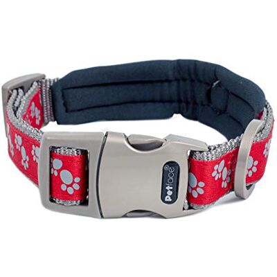 Collier pour chiens Petface Signature rembourré pattes rouges - Collier pour chiens Collier pour chiens Petface Signature rembourré pattes rouges - Collier pour chiens