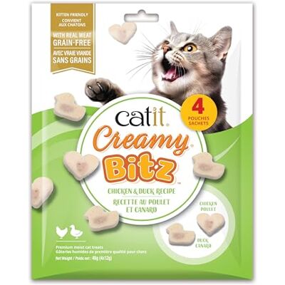 Catit Snacks Creamy Bitz Poulet au Canard, 4 x 12 g Catit Snacks Creamy Bitz Poulet au Canard, 4 x 12 g